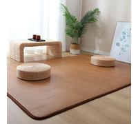 Japanese Tatami Mat,Rattan Futon Floor Mattress Area Rugs, Non-Slip Breathable,Floor Mat Area Rug for Living Room Bedroom/Meditation Space/Yoga/Zen Room(E,100x180cm)