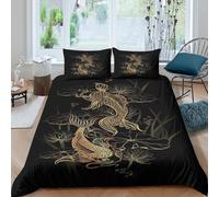 Japanese Tattoo Art Funda Edredon Juego de 3 Piezas Diseño 3D con Cremallera Japanese Tattoo Arte Funda de Edredón Incluye Funda de Almohada Suave Lavables for Adolescentes Super King（260x220cm）