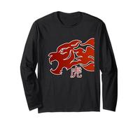 Japanese Tiger Red Flame Design For Men Year of The Tiger Manga Larga
