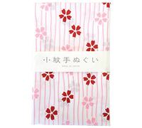 Japanese Traditional Towel Tenugui Small PatternStripe-cherry-blossom by Miyamoto Izumi-koubai