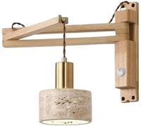 Japanese WABI-sabi Natural Stone Lamps Creative Personality Foldable Light with E26/E27 Base Solid Wood Sconces for Hotel Entrance Background Wall Bedroom Clothing (Style