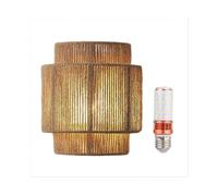 Japanese Wabi-Sabi Retro Rattan Weaving Wall Lamp LED Wall Sconces