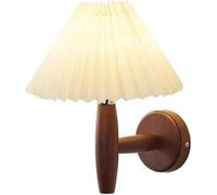 Japanese WABI-sabi Style Fabric Art Lamps with E26/E27 Base Three-Color Dimmable Sconces Creative Umbrella Wood Color Wall Light for Bedroom Bedside Entrance Clothing Corrido