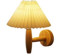 Japanese WABI-sabi Style Fabric Art Wall Lamps with E26/E27 Base Three-Color Dimmable Wall Sconces Creative Umbrella Wood Color Wall Light for Bedroom Bedside Entrance Clothing Corrido