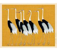 Japanese Woodblock Art Flock of Japanese Red Crown Cranes by Ogata Korin Japanese Art Prints Japanese Wall Art Japanese Decor Japan Poster (13cm x 18cm)