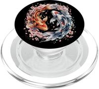 Japanese Yin Yang Koi Fish Sakura Watercolor PopSockets PopGrip para MagSafe