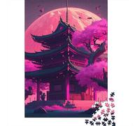 JapanesePagoda Rompecabezas CherryBlossom 1000 Piezas de Papel Reciclado para Mujeres y Hombres Educativo y Desafiante 38x26cm/1000pcs
