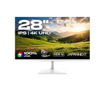 JapanNext Monitor Blanco 28" IPS 4K UHD (3840x2160) | HDR | Inclinación Ajustable Altavoces Integrados Compatibilidad VESA | 100% sRGB G-Sync/FreeSync | JN-IPS2802UHDR-W