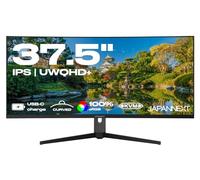JAPANNEXT Monitor Curvo 37.5" IPS UWQHD+ (3840x1600) | Carga a través de USB-C (65W) Altura e inclinación ajustables (HSP) Altavoces G-Sync/FreeSync | Garantía 2 años | JN-IPSC375UWQHDPR-H-C65W