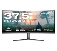 JapanNext Monitor Curvo Gaming 37,5" IPS UWQHD+ (3840x1600) 144Hz 1ms | HDR | Carga vía USB-C (65W) Inclinación Ajustable Altavoces Integrados | 100% sRGB G-Sync/FreeSync | JN-IB375C144UQR-H