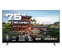 JapanNext Monitor de Gran Formato 75" IPS 4K UHD (3840x2160) | HDR | Altavoces Integrados (8Wx2) | G-Sync/FreeSync | Garantía de 3 años | JN-IPS7500UHDR-U