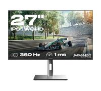JAPANNEXT Monitor Gaming 27" IPS 2K WQHD (2560x1140) 360Hz 1ms | HDR & KVM | Altura e inclinación Ajustable (HSP) Altavoces Integrados | G-Sync/FreeSync | Garantía de 2 años | JN-27IPS360WQHDR-HSP