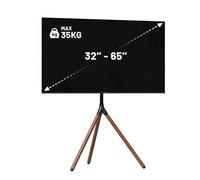 JapanNext Soporte de Trípode de Madera para TV | Pantallas de 32-65" | Carga Máx 35kg | Altura Ajustable y Giratorio | JN-3265-TRIWOOD