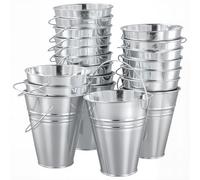 JAPCHET 20 cubos pequeños de metal de 4.5 pulgadas, mini cubos galvanizados para macetas