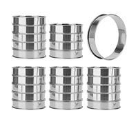 JAPCHET 25 anillos de crumpet de 10 cm, anillos de mousse de acero inoxidable, anillos de tarta de doble laminado para respaldo de cocina