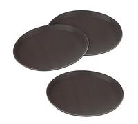 JAPCHET 3 bandejas redondas pequeñas antideslizantes de 11 pulgadas, bandeja de servir de barra de 28 cm para alimentos, bebidas, café, té