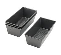 JAPCHET 4 moldes rectangulares de 10 pulgadas, molde antiadherente para hornear pan negro, bandeja rectangular para hornear horno