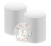 JAPCHET 80 círculos acrílicos de 10 cm x 1,8 mm, discos acrílicos transparentes redondos de 4 pulgadas para marco de fotos, pintura, manualidades