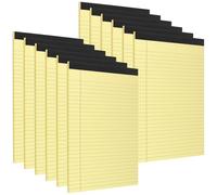 JAPCHET Bloc de notas legal amarillo, tamaño A4, paquete de 12, 100 páginas cada uno, papel de 80 g/m² para diario de oficina en casa
