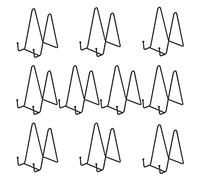 JAPCHET Paquete de 10 soportes de exhibición de placa de 6 pulgadas, soporte de marco de metal negro, soporte de caballete para platos, fotos de platos, pinturas