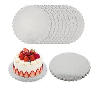 JAPCHET Paquete de 20 tablas redondas para tartas de 30 cm, plateadas, para bodas, cumpleaños