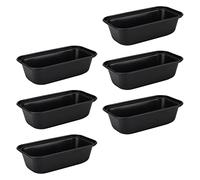 JAPCHET Paquete de 6 moldes para pan pequeños antiadherentes de 15,6 x 8,5 cm, bandeja rectangular para hornear horno