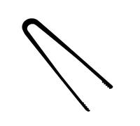 JAPITELSA | Pack de Pinzas de Plástico para Alimentos, Hielo, Gominolas, etc. - 16 cm - Resistentes y Reutilizables (Colores Beige, Blanco y Negro) (12, Negro)
