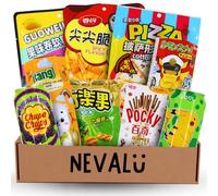 Japo Mystery Box NEVALÜ. Caja Sorpresa de Productos Asiaticos. Variedad de Dulces, Snacks, Bebidas, Ramen y Galletas. Delicias Asiaticas.