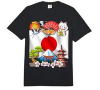 Japón Bandera Japonesa Flor de Cerezo Sakura Monte Fuji Comfort Colors Adult Heavyweight T-Shirt