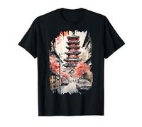 Japón calle pintura acuarela arte vintage viajes Camiseta