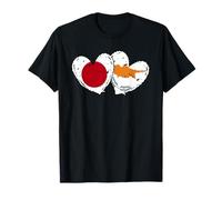 Japón Chipre Corazón Banderas Japonés Español Doble Am Camiseta