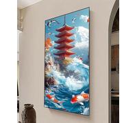 Japón Diamond Painting Grande 150x50cm, Kit Manualidades Adultos 5D Diamond Art, Pintura de Diamante Carpa Koi Manualidades Adultos, DIY Cuadro de Diamantes Punto de Cruz para Decoración Hogar 0R-936