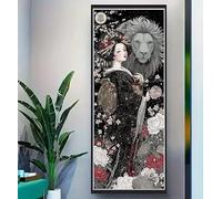 Japón Diamond Painting Kit Completo, 5D Kit Diamond Painting Mujer Pintura Diamante, DIY Punto de Cruz Dibujos con Diamantes, Puzzle Diamond Art para Decoración de la Pared 20x50 cm/7.8x19.6 Inch