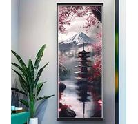 Japón Diamond Painting Kit Completo, 5D Kit Diamond Painting Paisaje Pintura Diamante, DIY Punto de Cruz Dibujos con Diamantes, Puzzle Diamond Art para Decoración de la Pared 20x50 cm/7.8x19.6 Inch