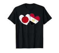 Japón Egipto Corazón Banderas Japonés Egip Camiseta