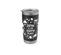 Japón es mi lugar feliz Nippon Travel Cultura japonesa Vaso térmico de acero inoxidable de doble pared