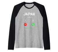 Japón está Llamando y Tengo Que IR de Viaje Camiseta Manga Raglan