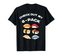 Japón gráfico sushi divertido Check my 6-Pack japonés Camiseta