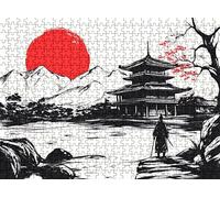 Japón Guerrero Puzzle 3000 Piezas Adultos, Rompecabezas con Letras en la Parte Posterior - Piezas Que Encajan Perfectamente, Reto de Concentración, Regalo para Mujer y Decor Hogar, 122 x 81 cm w0-735