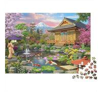 Japón jardín Escena Puzzle Mil Piezas para Amantes De Puzzles Decoración De Pared Elección Amazon Actividad Doméstica Cartón Robusto 52x38cm/1000pcs