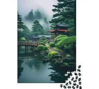 Japón jardín Escena Set De 1000 Piezas Papel Reciclado Puzzle Familiar Aficionados A Los Fácil De Almacenar Actividad De Vinculación Familiar 38x26cm/1000pcs