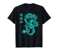 Japón Kanji Vaporwave Asian E-Boy & E-Girl Style blue Dragón Camiseta