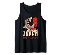 Japón Koi Fish Nishikigoi Carpa Souvenir japonés Kanji Camiseta sin Mangas