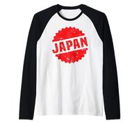 Japón Logotipo #4 Etiqueta Viaje Tokio Fuji Kioto Recuerdo Camiseta Manga Raglan