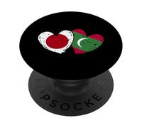 Japón Maldivas Corazón Banderas Japonesas Maldivas Doble Bandera PopSockets PopGrip Adhesivo
