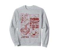 Japón Manga Ilustración Flor Cerezo Monte Fuji Ramen Torii Sudadera