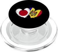 Japón Moldavia Corazón Banderas Japonés Moldavo Doble Bandera PopSockets PopGrip para MagSafe