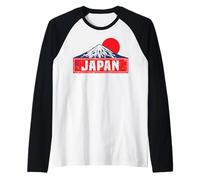 Japón Monte Fuji Honshu Tokio Sol Rojo Osaka Kioto Recuerdo Camiseta Manga Raglan