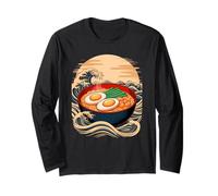 Japón Olas Ramen Tazón Comida Japonesa Fideos Manga Larga