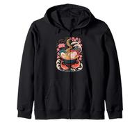 Japón Olas Ramen Tazón Comida Japonesa Fideos Sudadera con Capucha